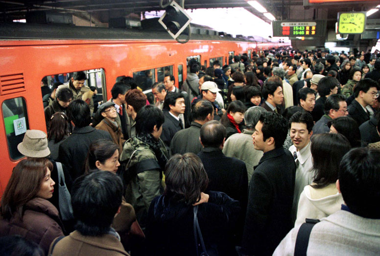 Crowded Train in Japan
